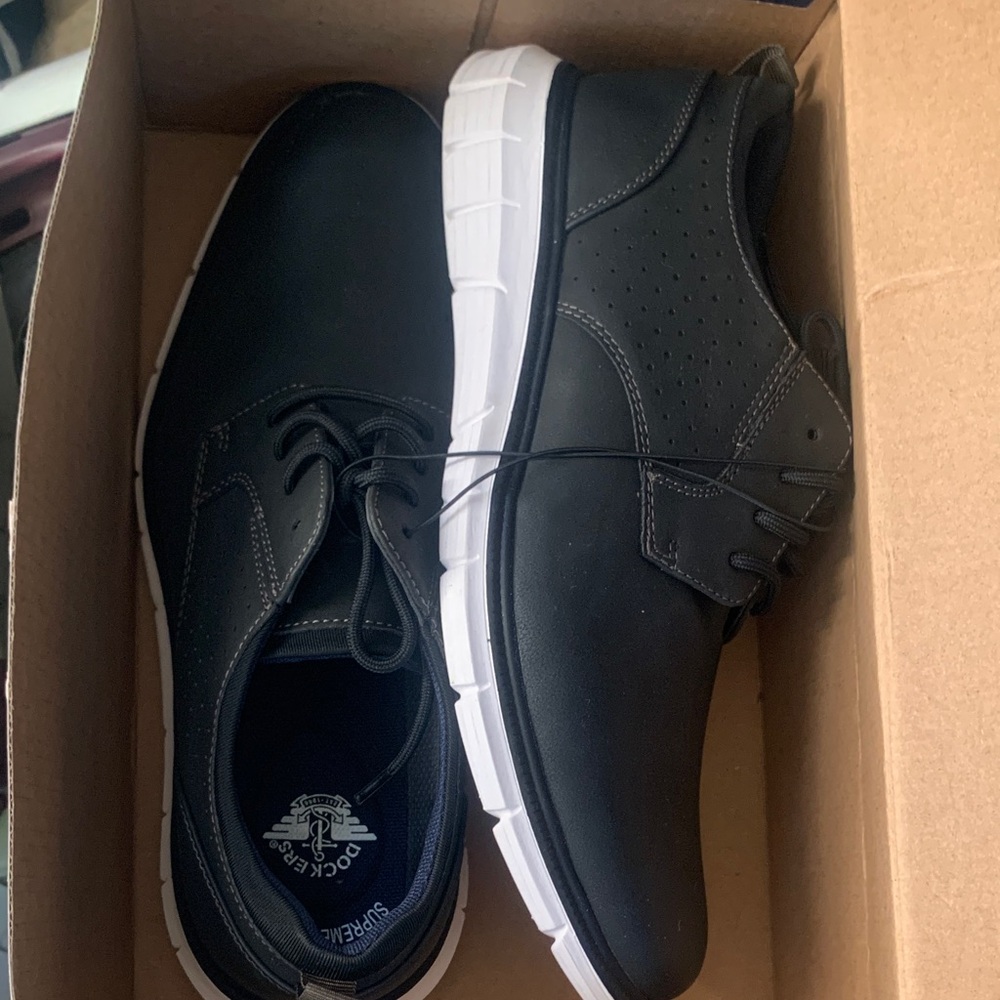 Dockers Men's Black Sneakers with White Soles